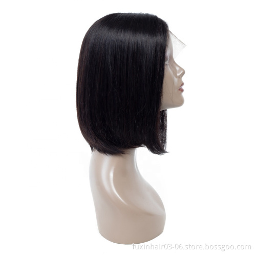 Bob Lace Front Wig Human Hair New Arrival Wholesale Price Middle Part 8 Inch Remy Hair Hair WEAVING Silky Straight Wave >=45%